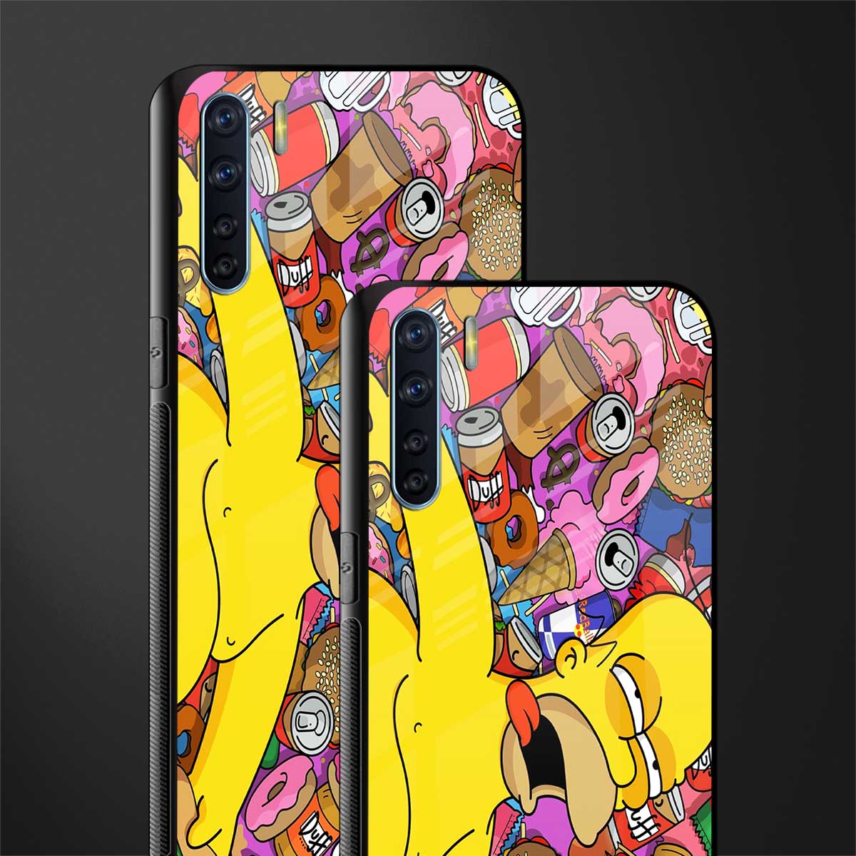 drunk homer simpsons glass case for oppo f15 image-2