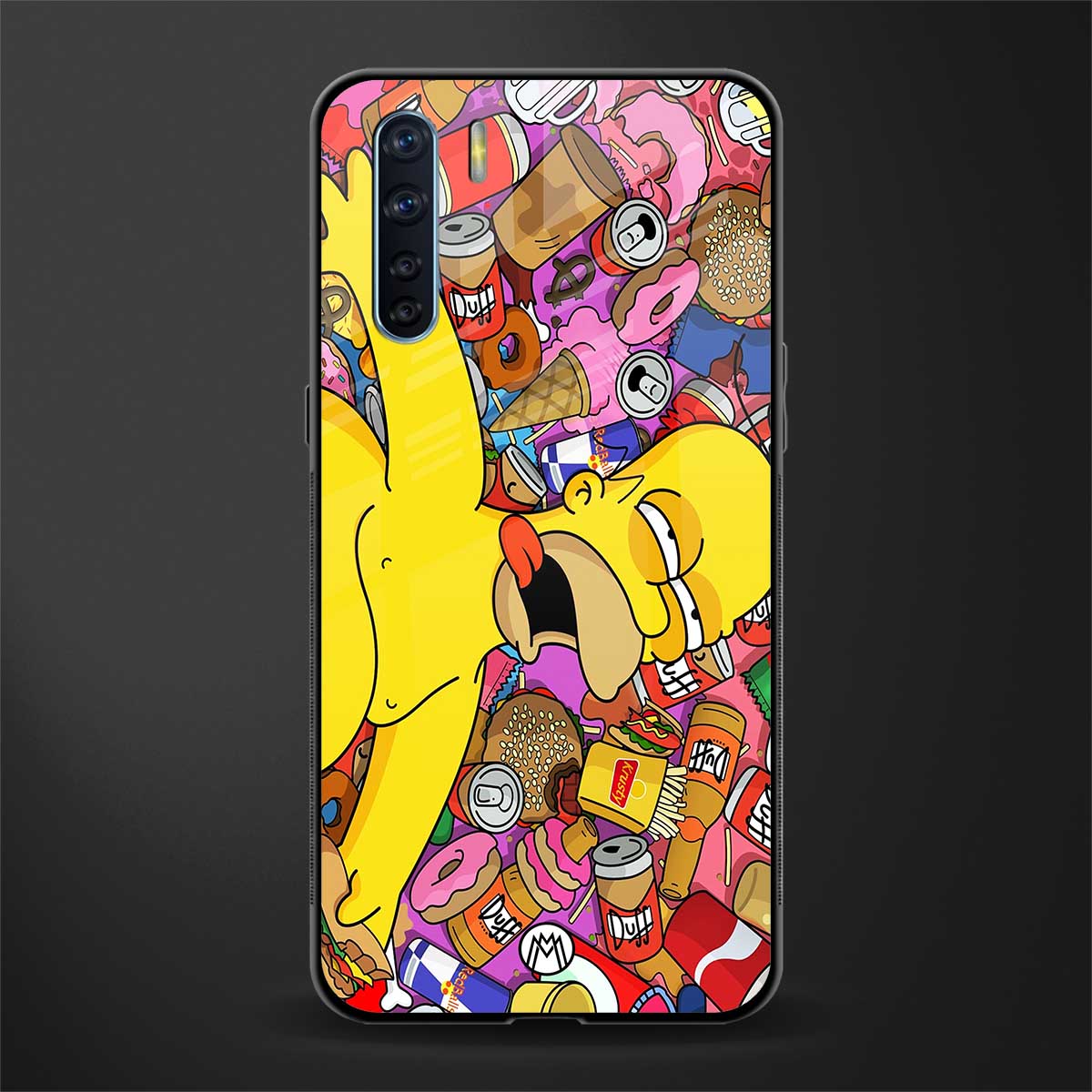 drunk homer simpsons glass case for oppo f15 image