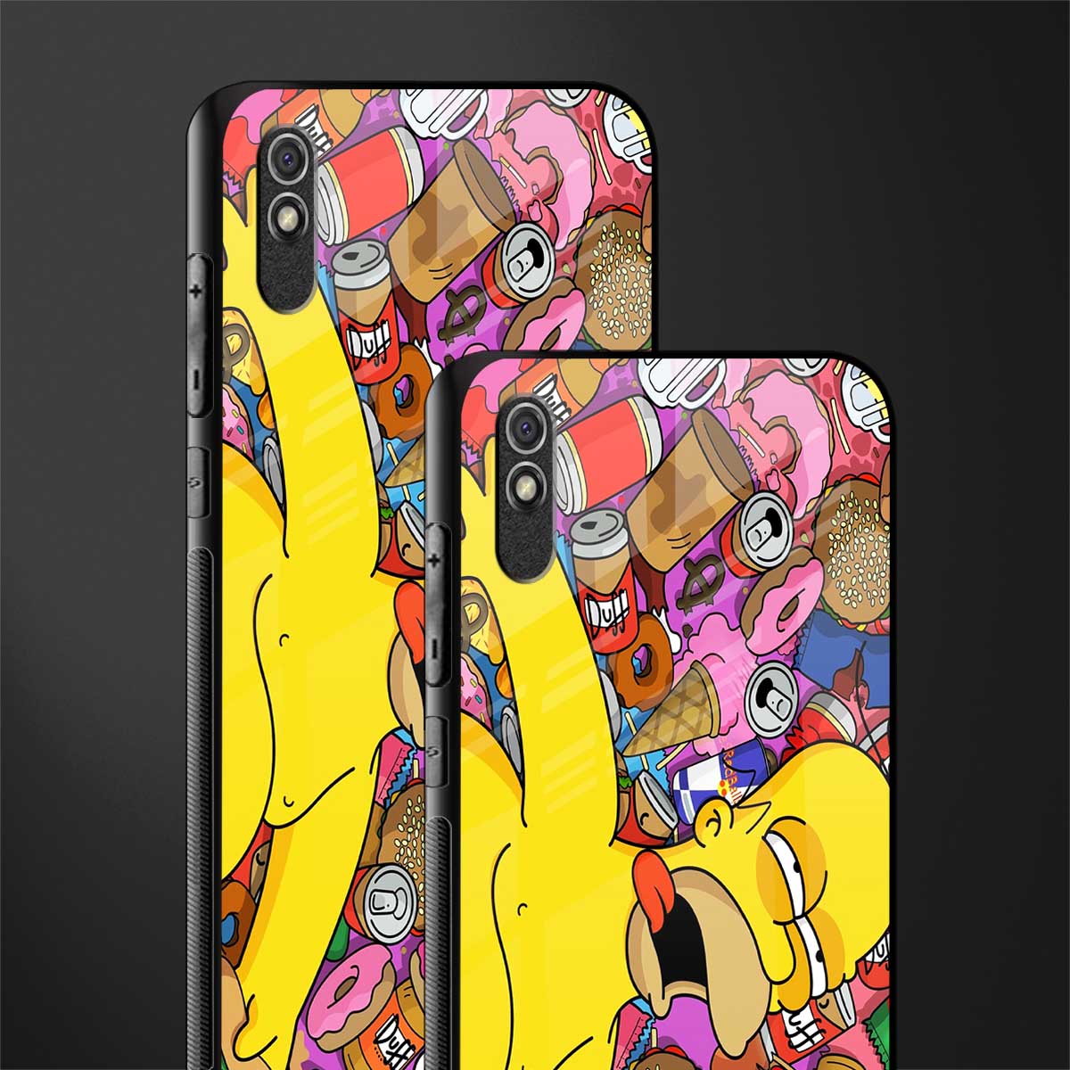 drunk homer simpsons glass case for redmi 9a image-2