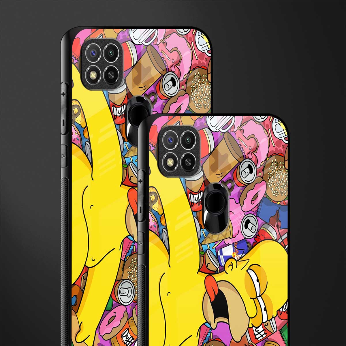 drunk homer simpsons glass case for redmi 9 image-2