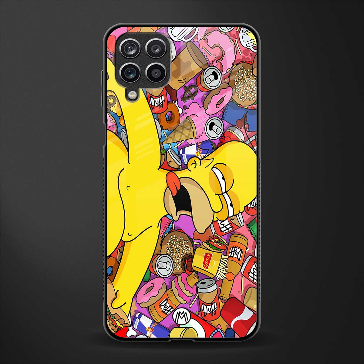 drunk homer simpsons glass case for samsung galaxy m12 image