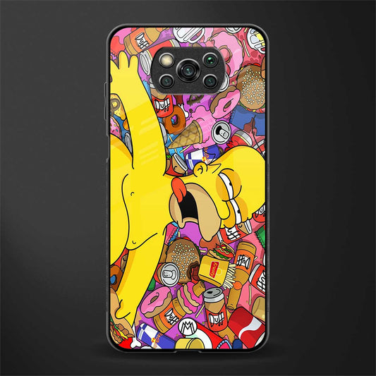 drunk homer simpsons glass case for poco x3 image