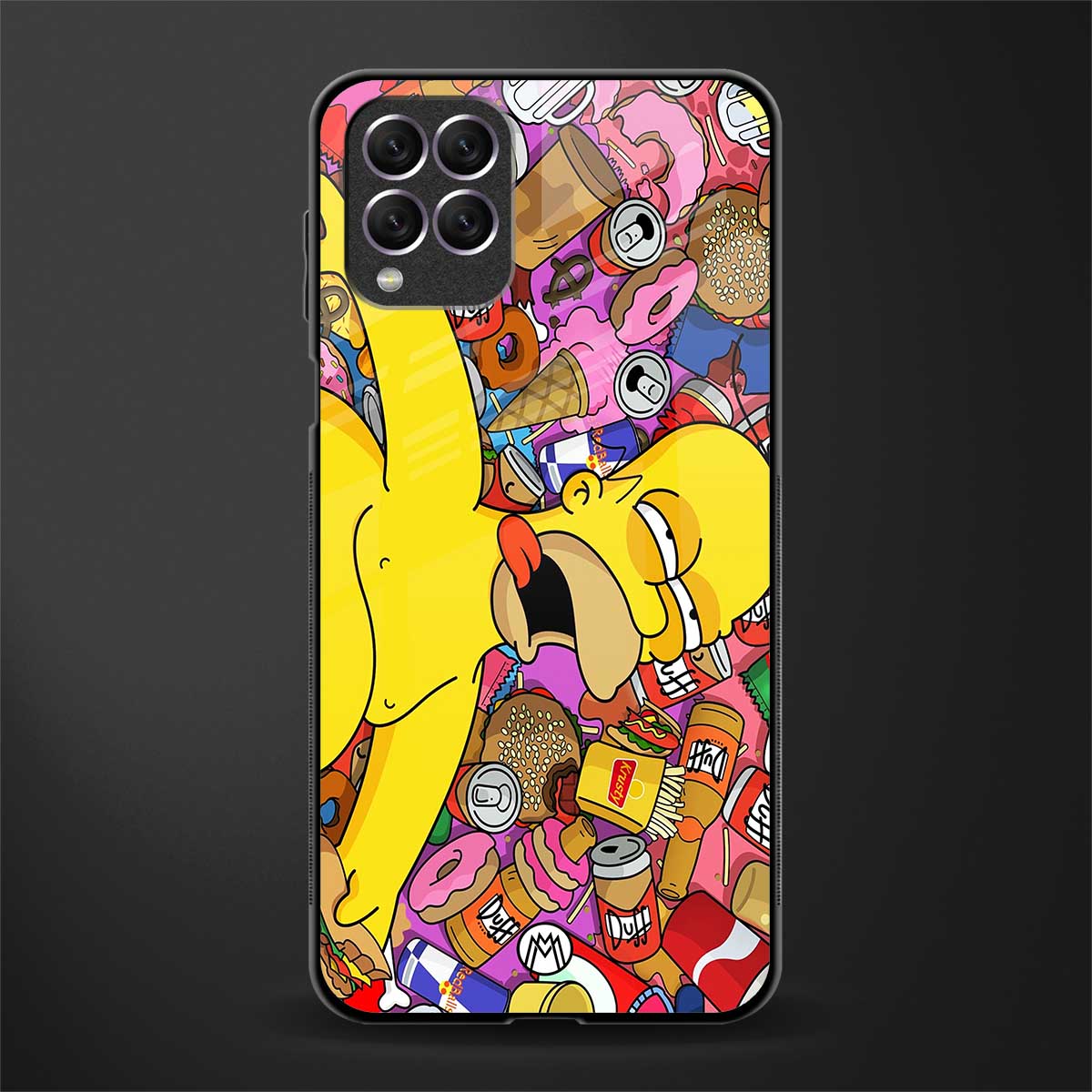 drunk homer simpsons glass case for samsung galaxy f62 image