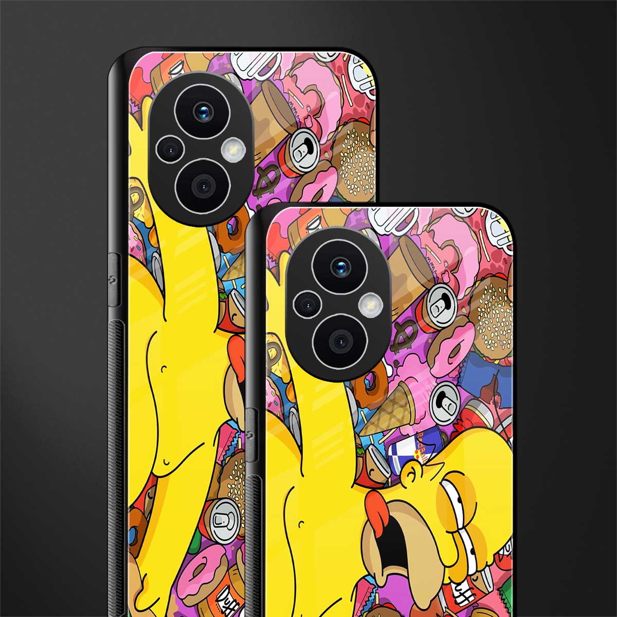 drunk homer simpsons back phone cover | glass case for oppo f21 pro 5g