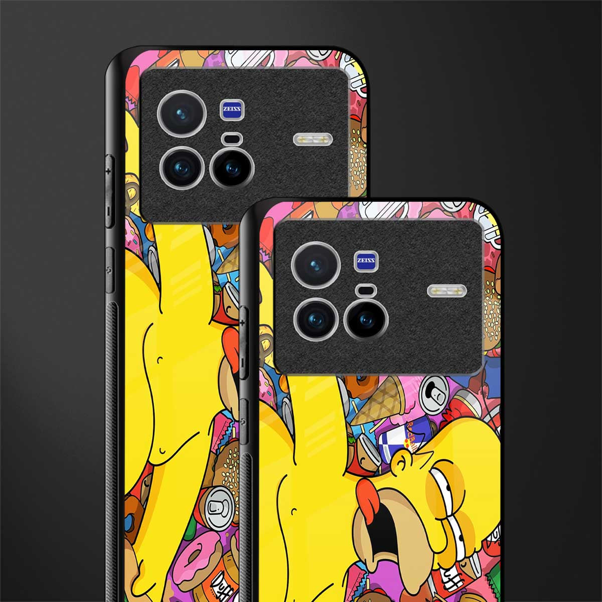 drunk homer simpsons glass case for vivo x80 image-2