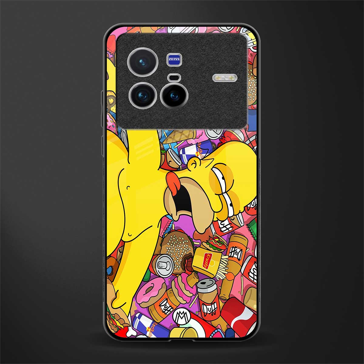 drunk homer simpsons glass case for vivo x80 image