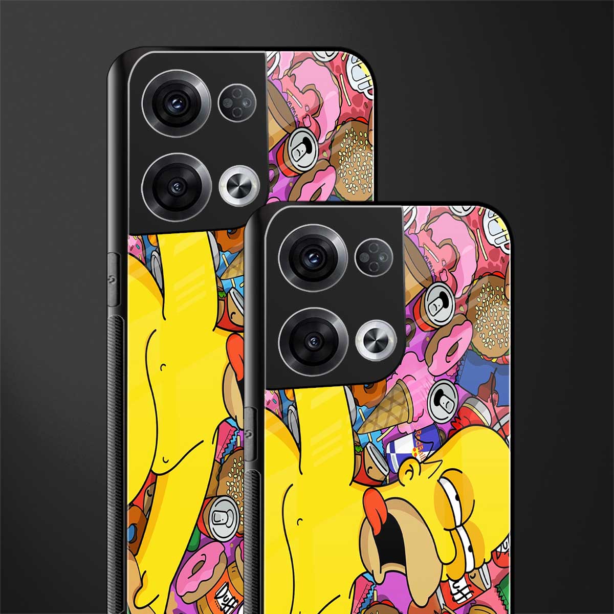 drunk homer simpsons back phone cover | glass case for oppo reno 8