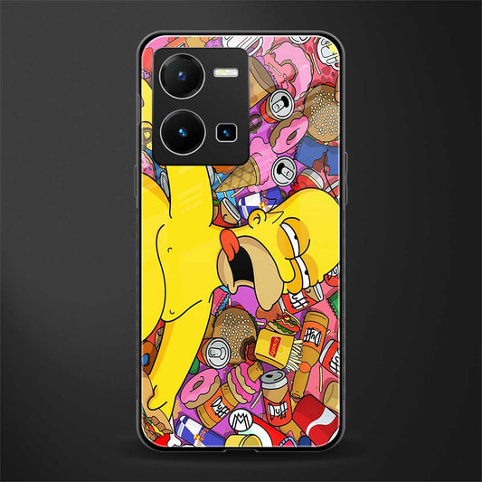drunk homer simpsons back phone cover | glass case for vivo y35 4g