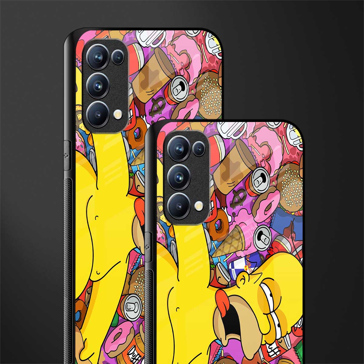 drunk homer simpsons back phone cover | glass case for oppo reno 5
