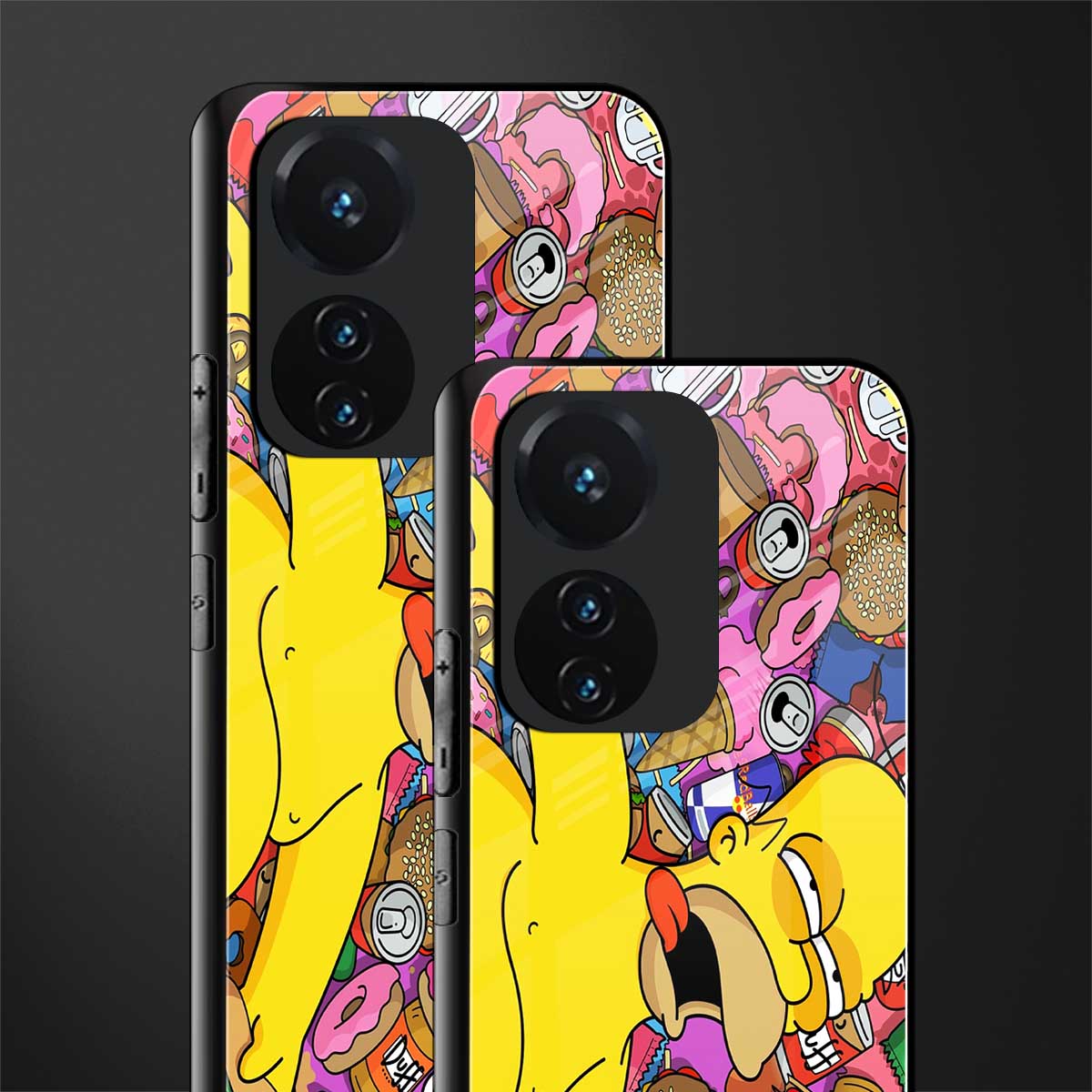 drunk homer simpsons back phone cover | glass case for vivo t1 44w 4g