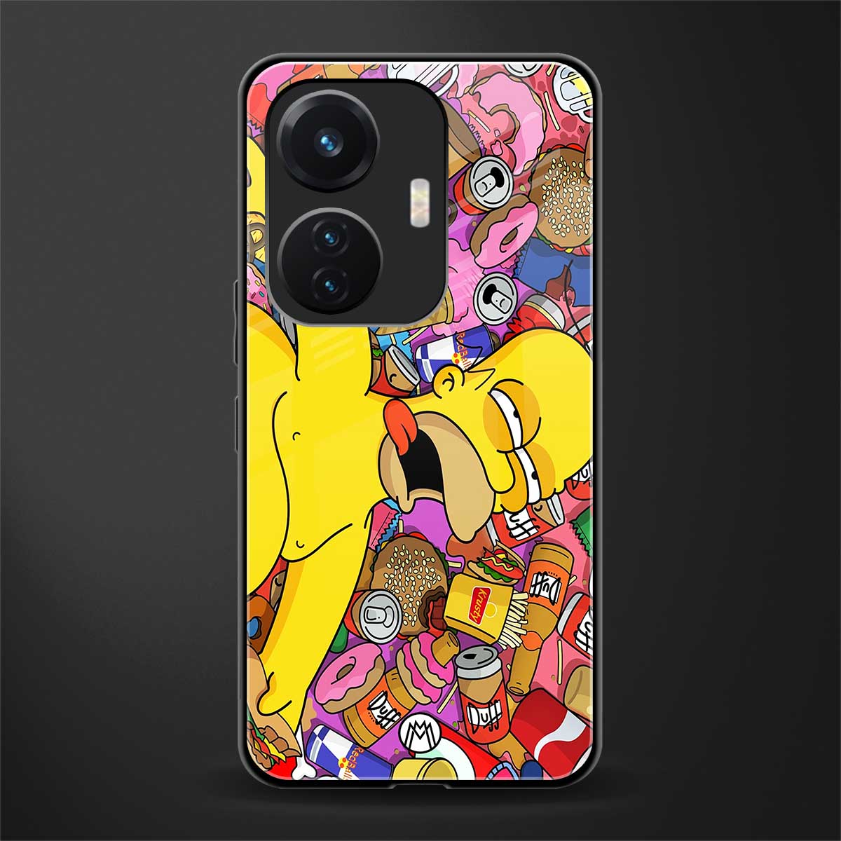 Drunk Homer Simpsons Phone Cover for Vivo T1 44W 4G Glass Case