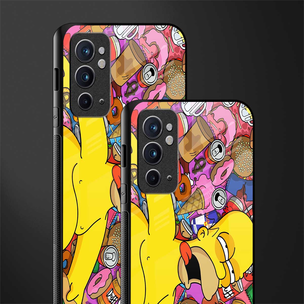 drunk homer simpsons glass case for oneplus 9rt image-2