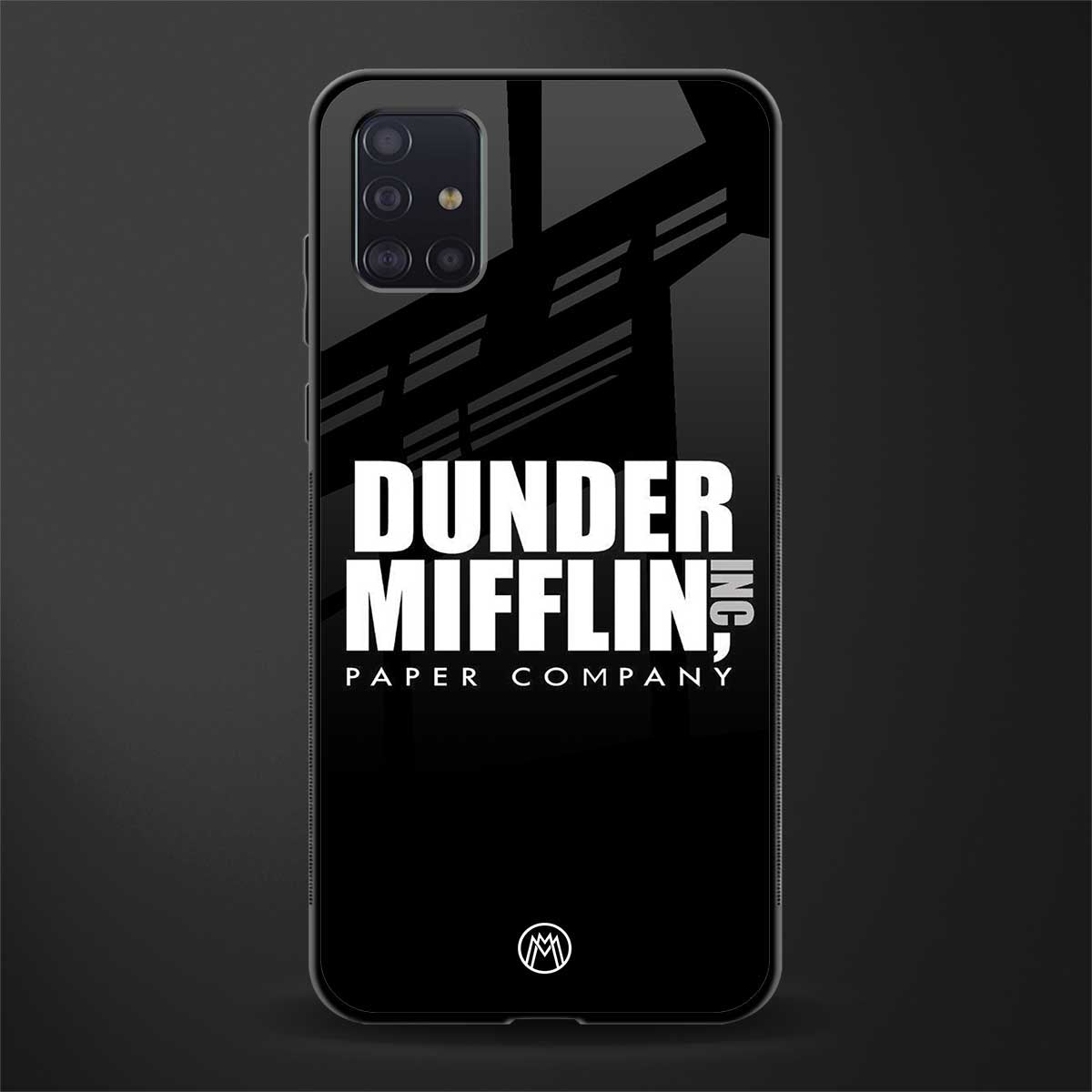 dunder mifflin glass case for samsung galaxy a71 image