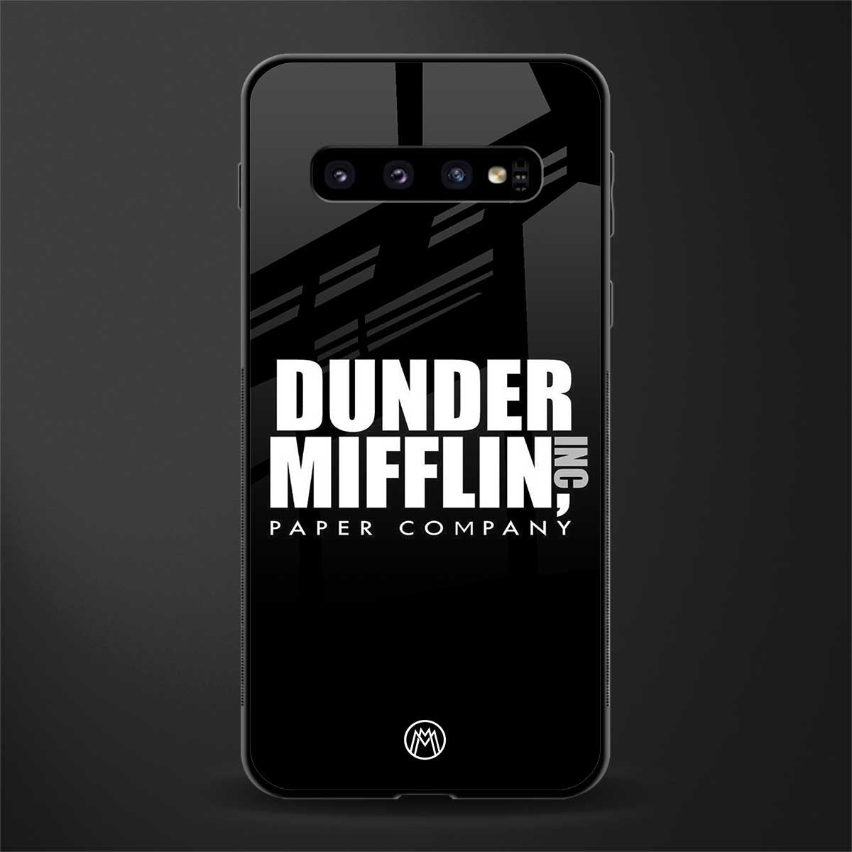 dunder mifflin glass case for samsung galaxy s10 plus image