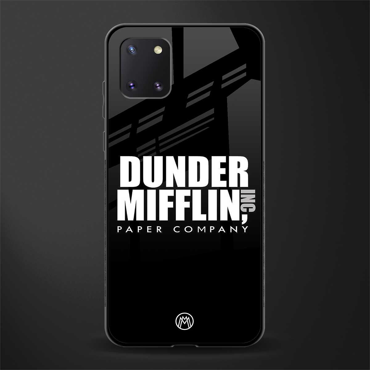 dunder mifflin glass case for samsung a81 image