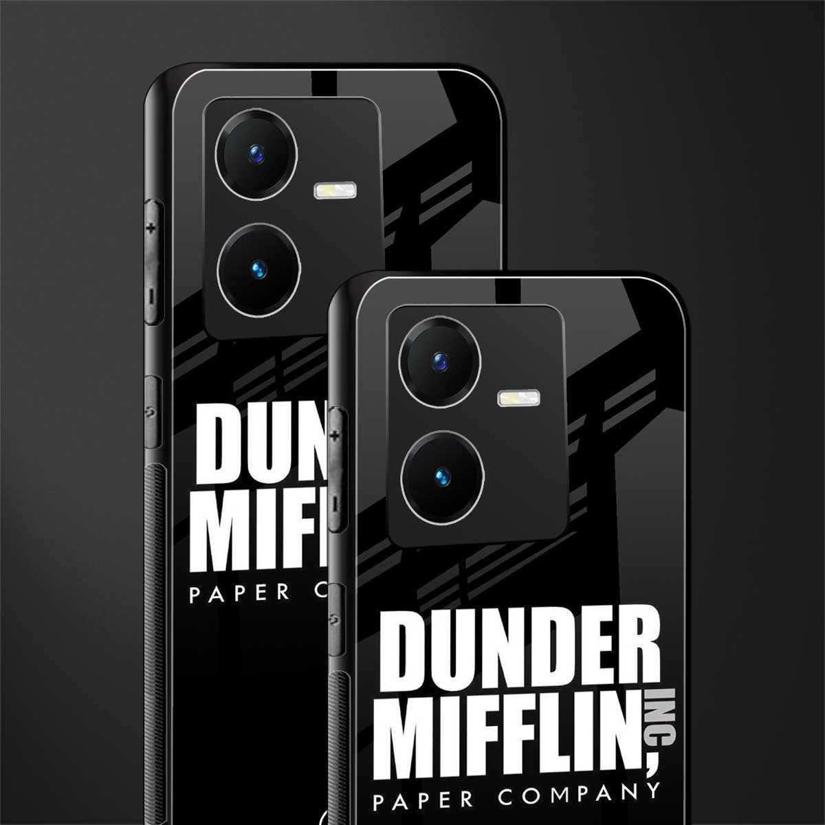 dunder mifflin back phone cover | glass case for vivo y22