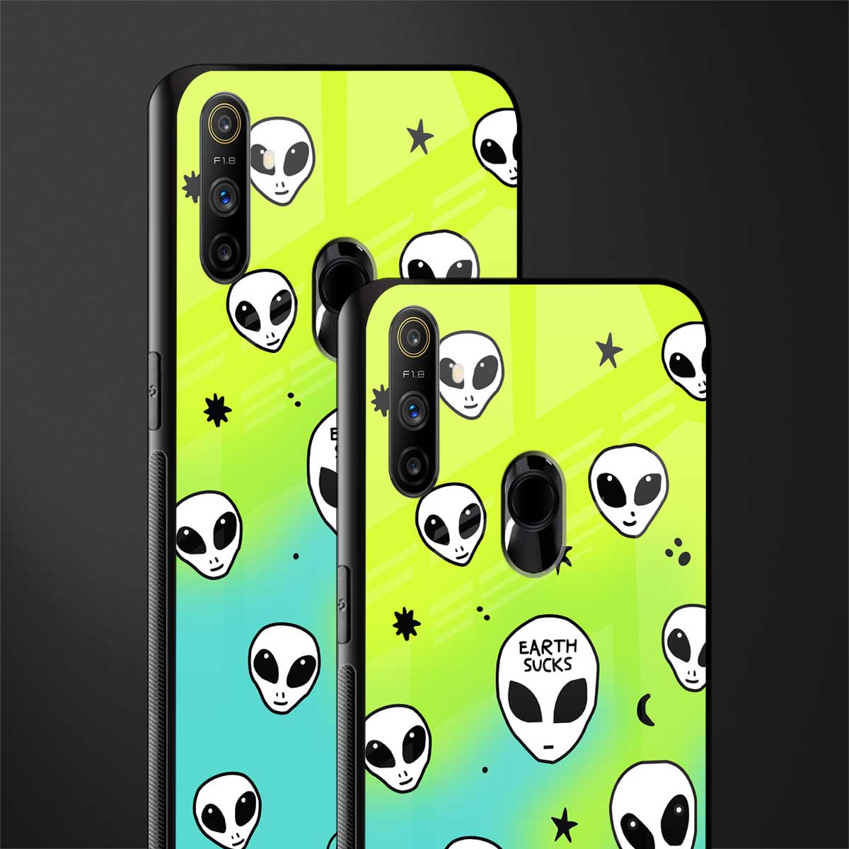earth sucks neon edition glass case for realme narzo 10a image-2