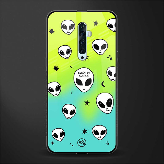 earth sucks neon edition glass case for oppo reno 2f image