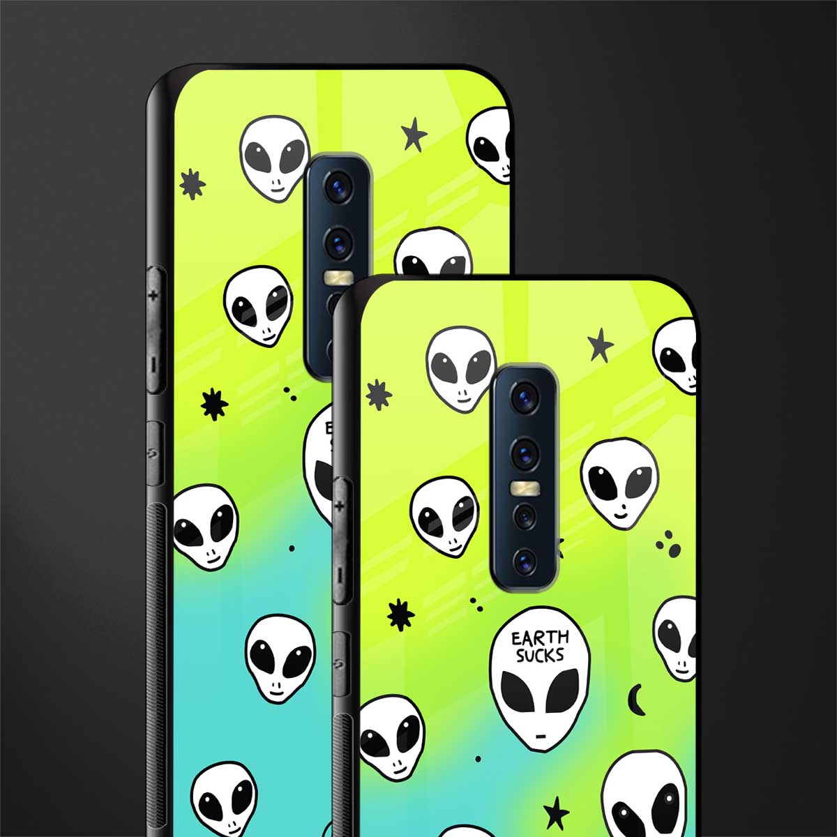 earth sucks neon edition glass case for vivo v17 pro image-2