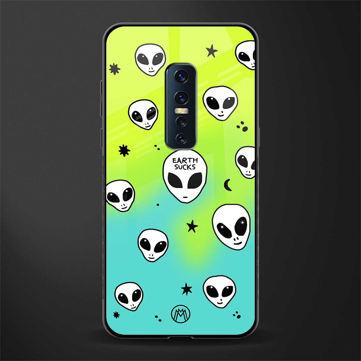 earth sucks neon edition glass case for vivo v17 pro image