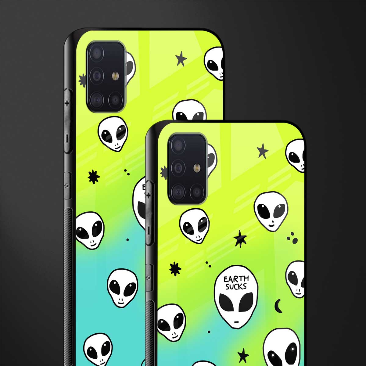 earth sucks neon edition glass case for samsung galaxy a71 image-2