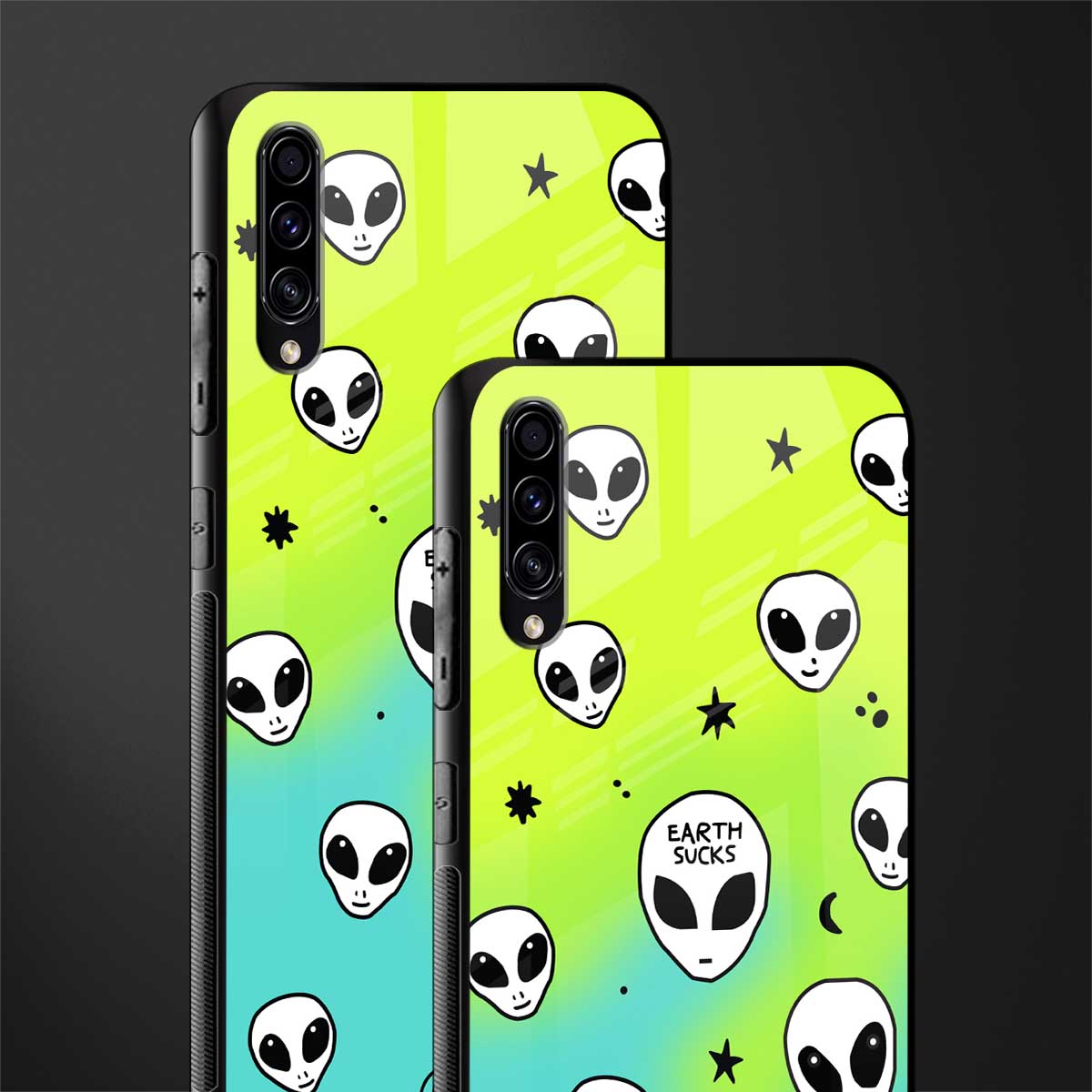 earth sucks neon edition glass case for samsung galaxy a70 image-2