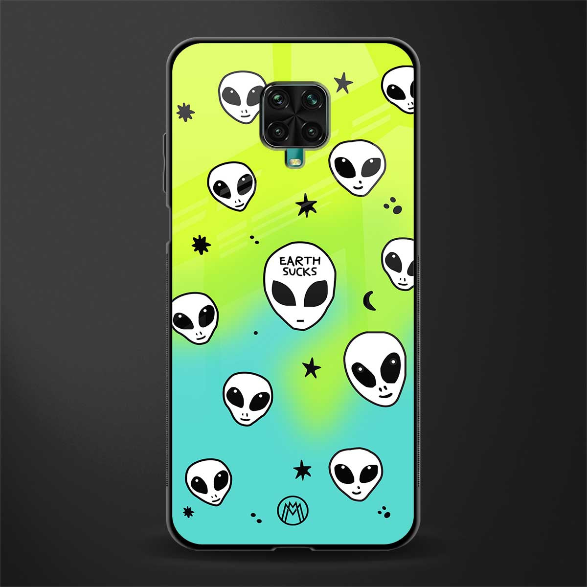 earth sucks neon edition glass case for poco m2 pro image