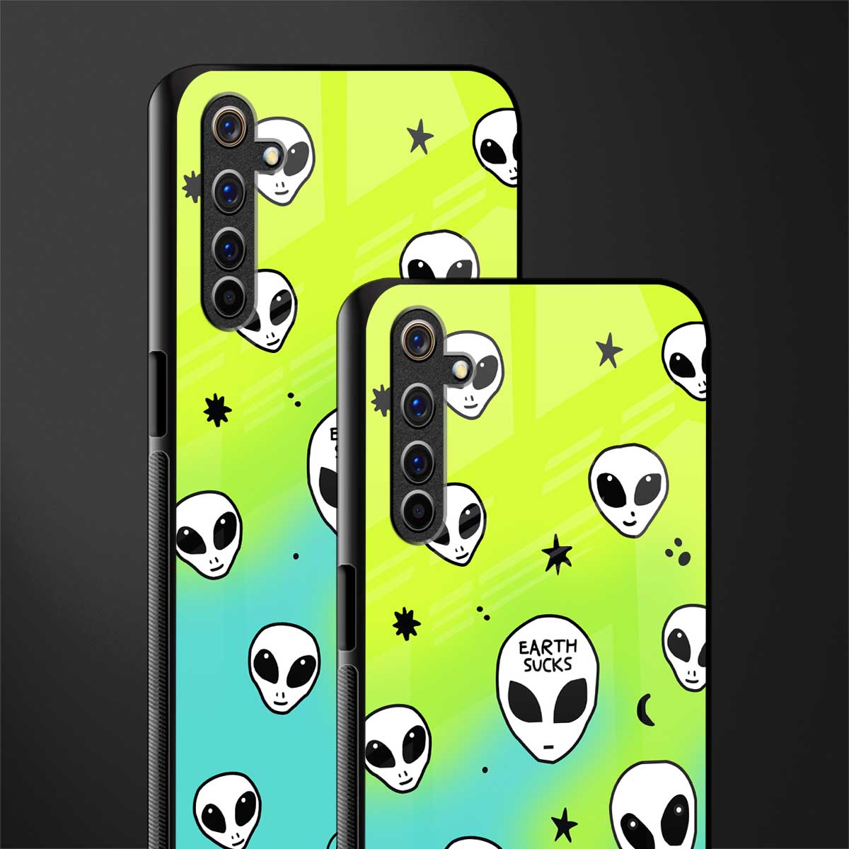 earth sucks neon edition glass case for realme 6i image-2