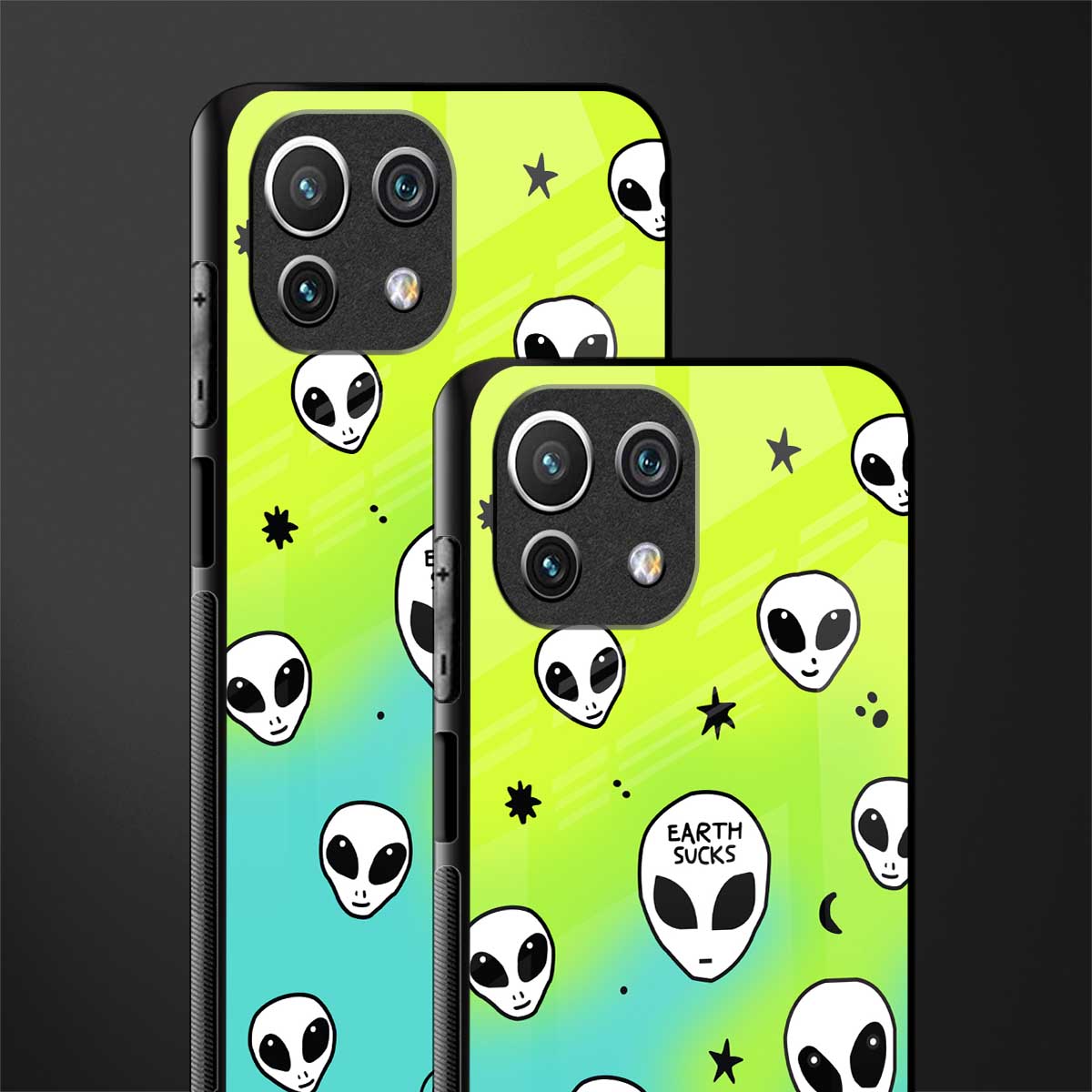 earth sucks neon edition glass case for mi 11 lite image-2