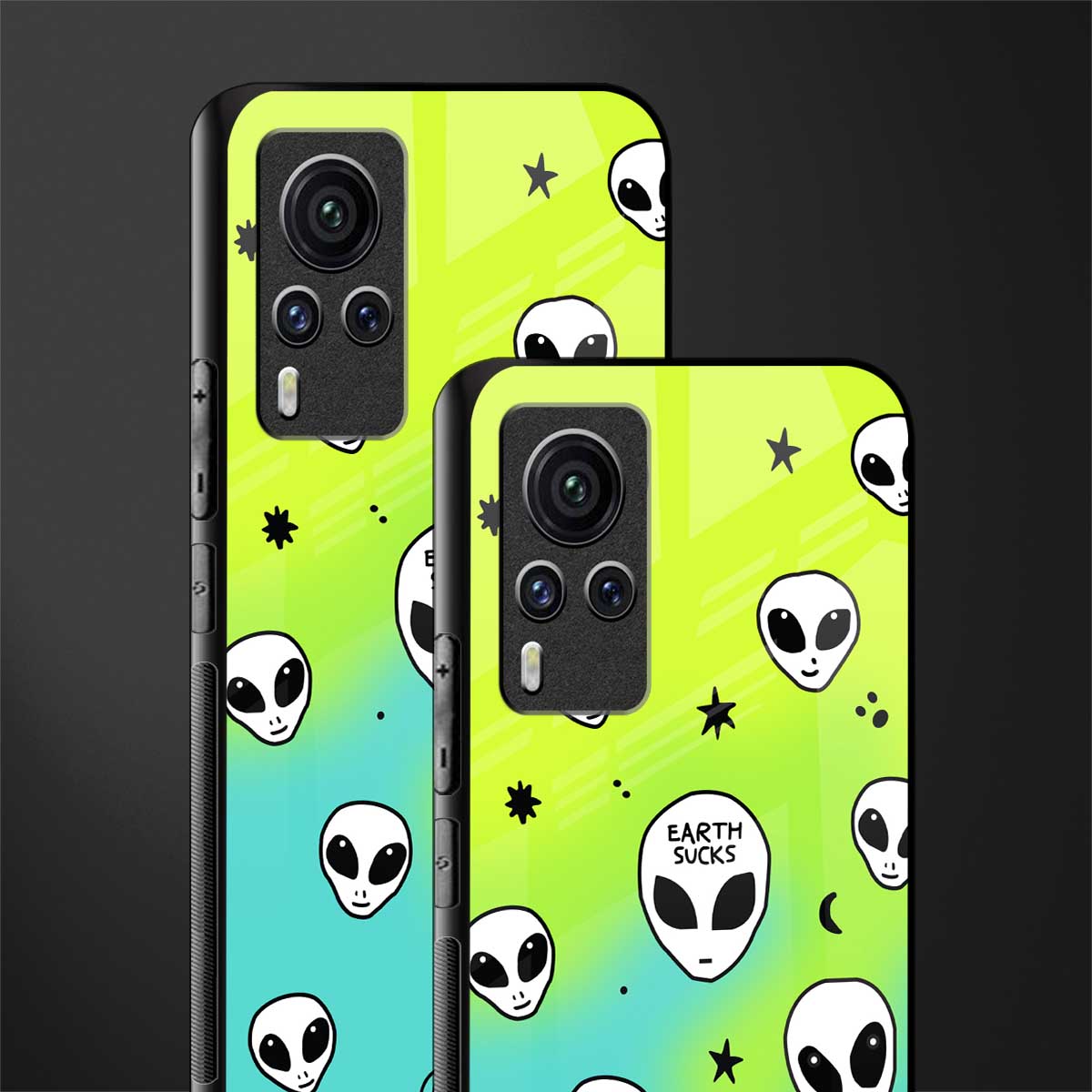 earth sucks neon edition glass case for vivo x60 pro image-2