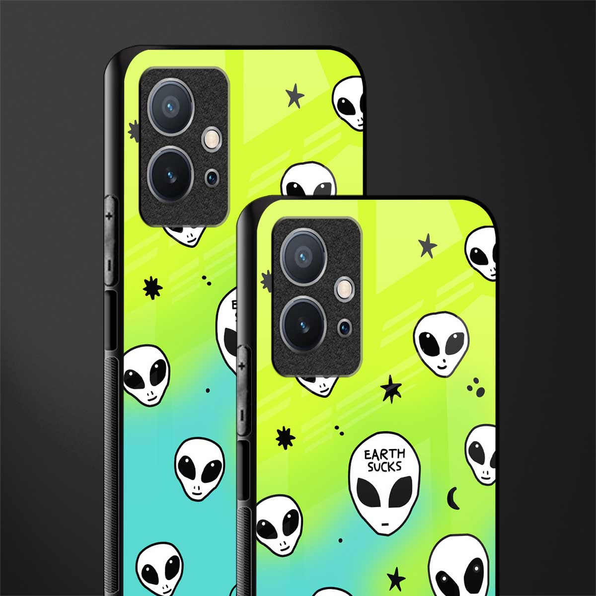 earth sucks neon edition glass case for vivo y75 5g image-2