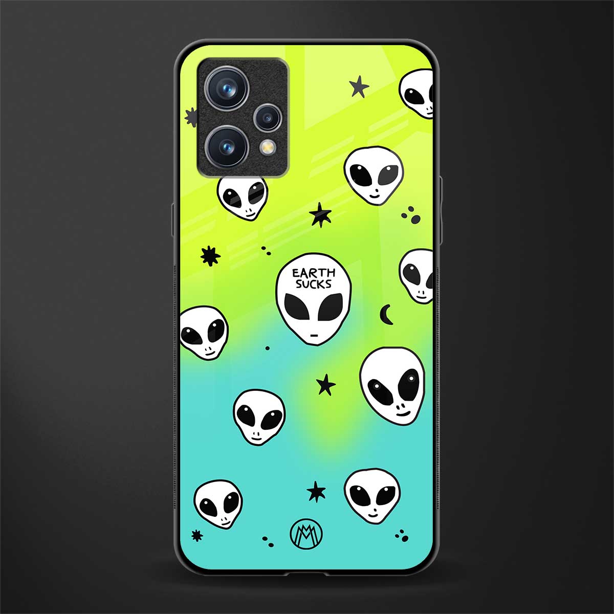 earth sucks neon edition glass case for realme 9 4g image