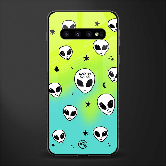 earth sucks neon edition glass case for samsung galaxy s10 plus image