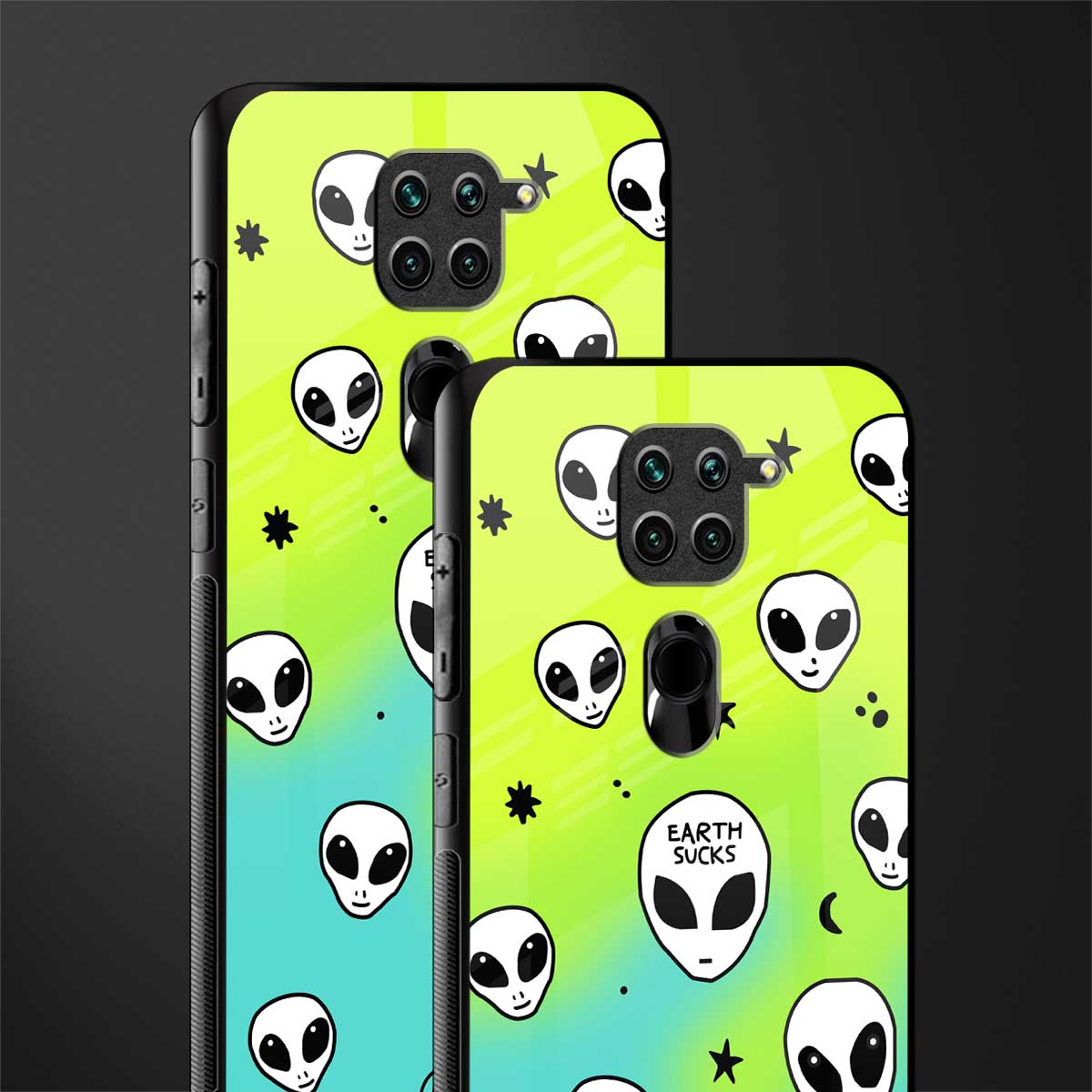 earth sucks neon edition glass case for redmi note 9 image-2