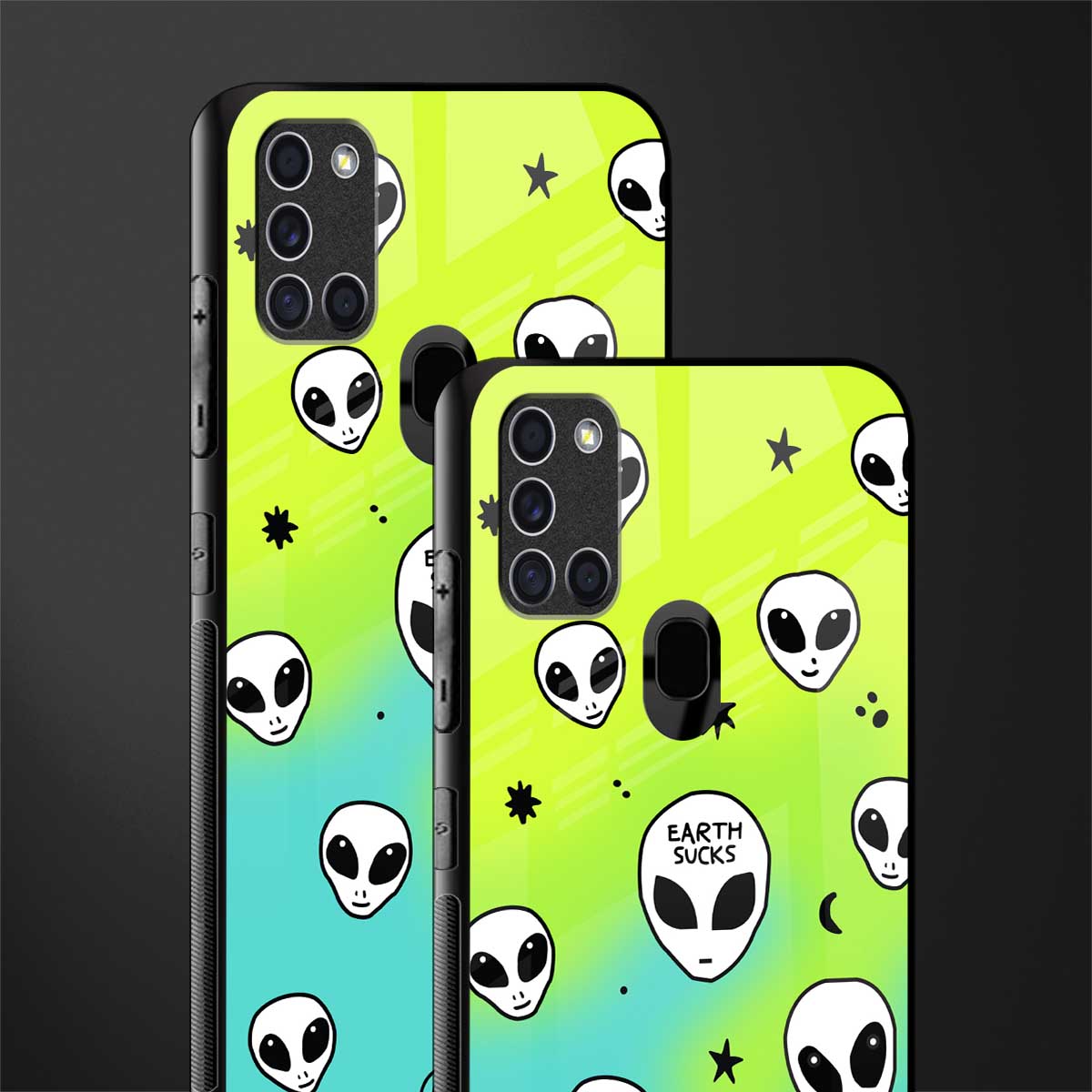 earth sucks neon edition glass case for samsung galaxy a21s image-2