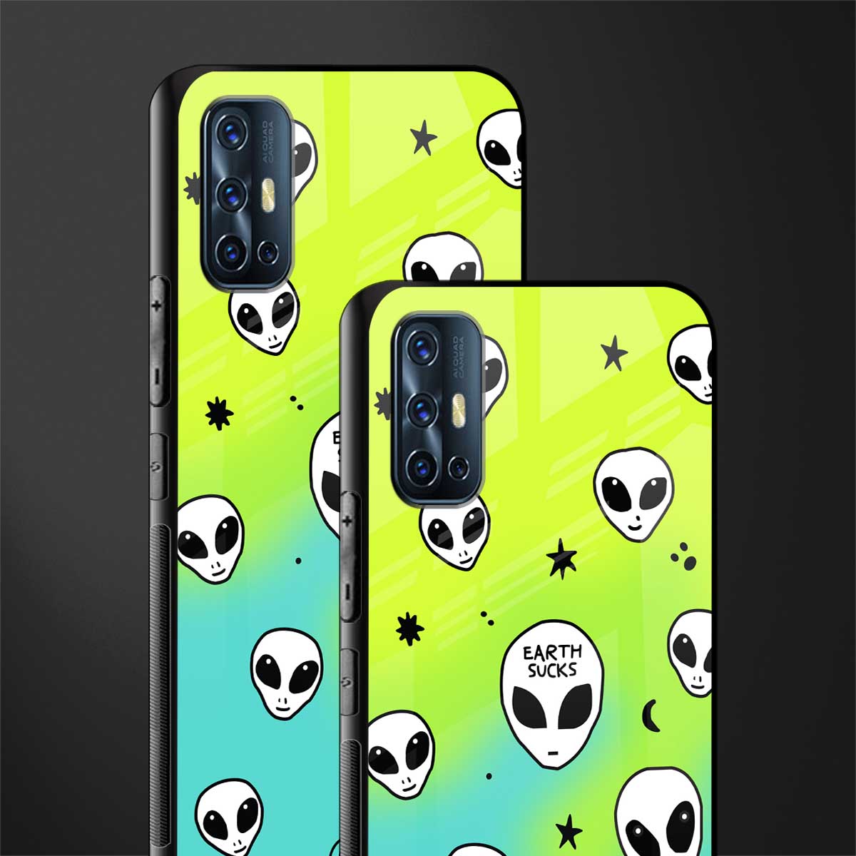 earth sucks neon edition glass case for vivo v17 image-2