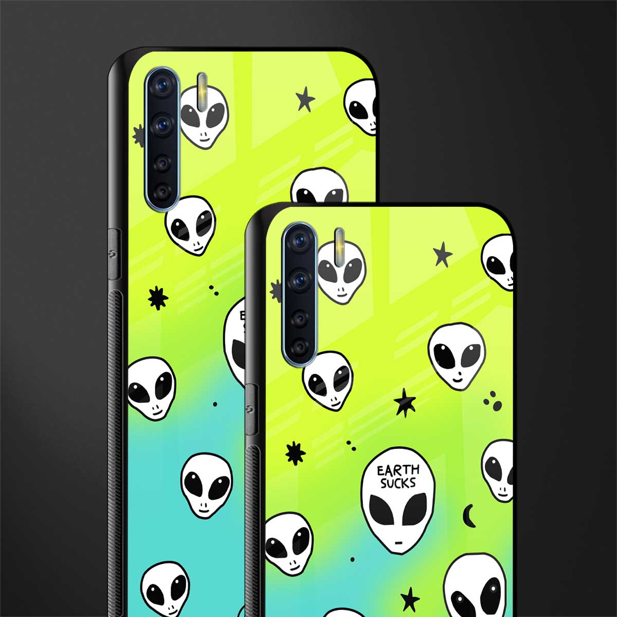 earth sucks neon edition glass case for oppo f15 image-2