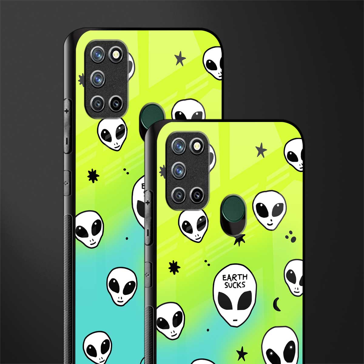 earth sucks neon edition glass case for realme 7i image-2