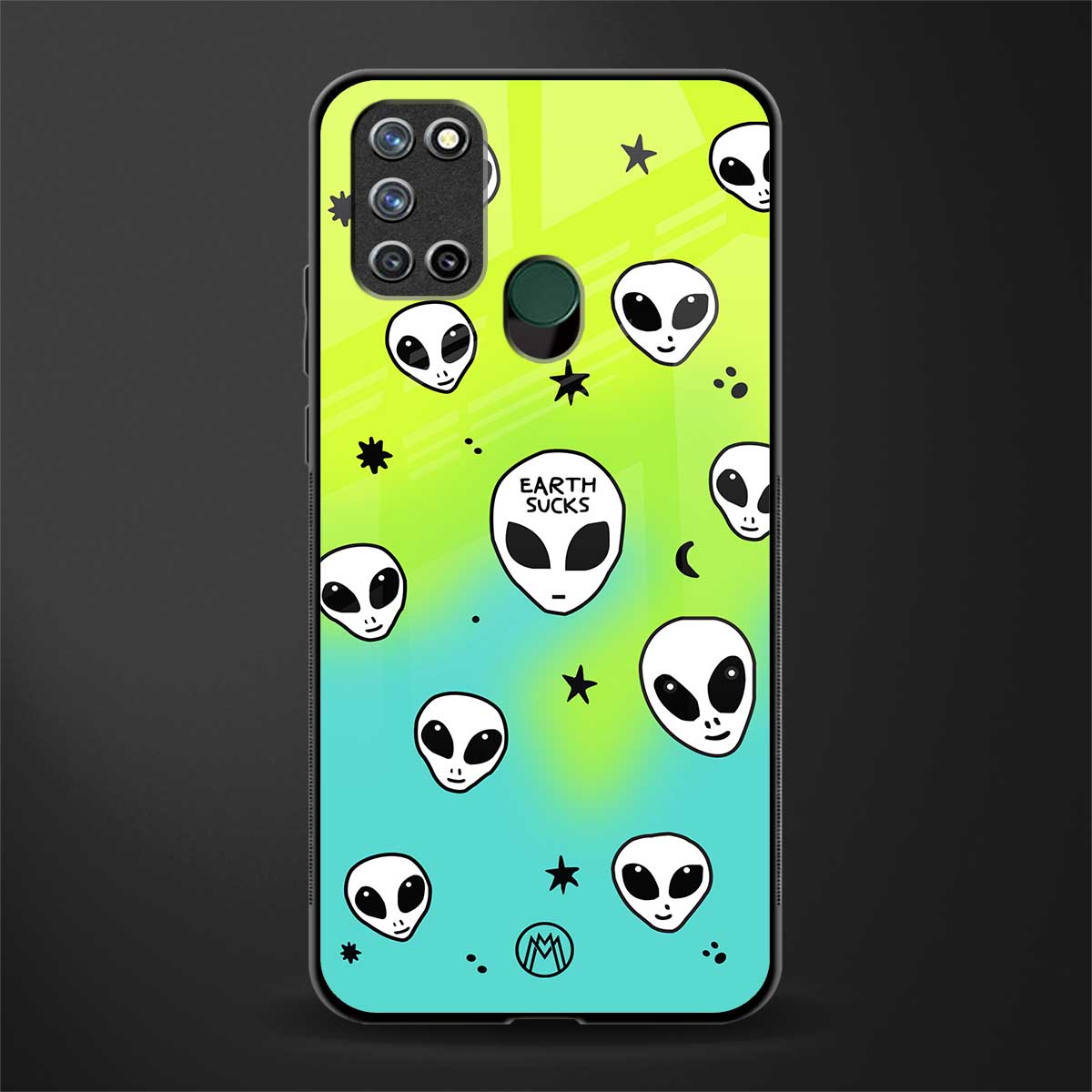 earth sucks neon edition glass case for realme 7i image