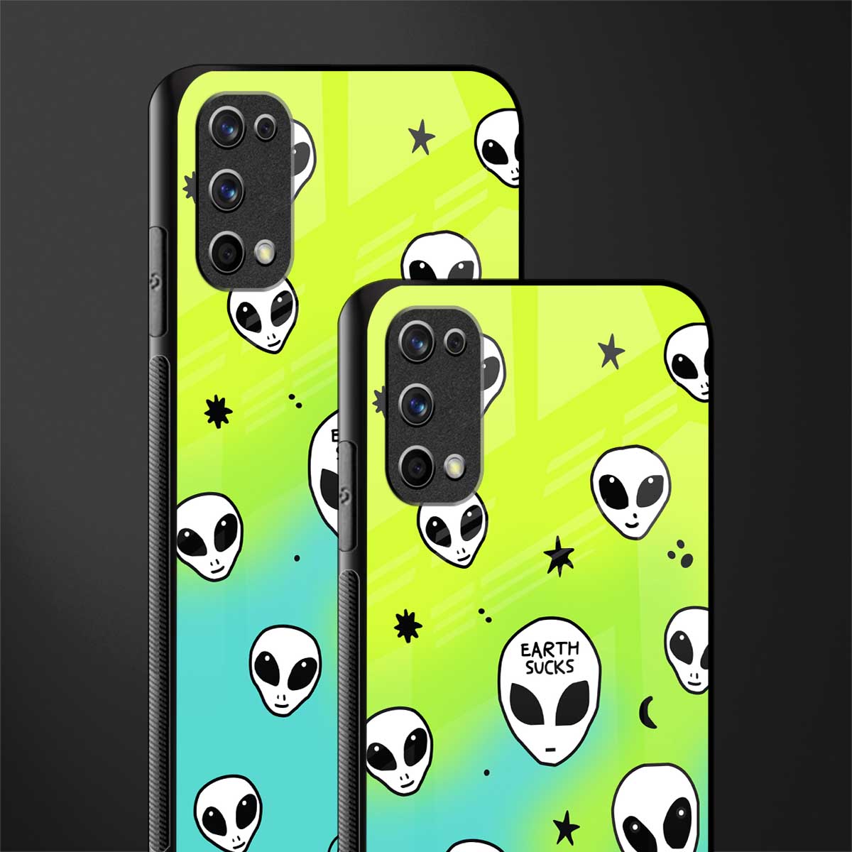earth sucks neon edition glass case for realme 7 pro image-2