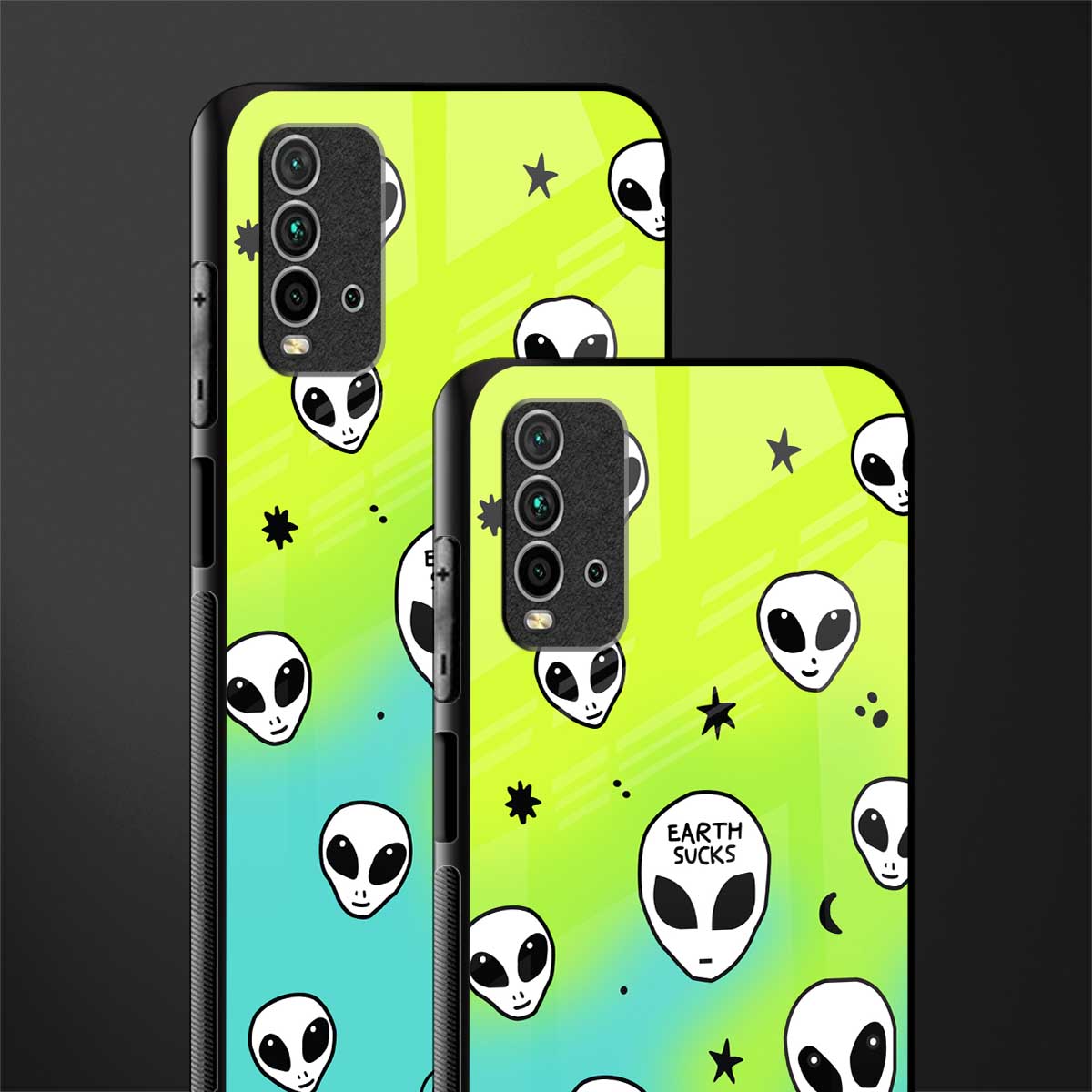 earth sucks neon edition glass case for redmi 9 power image-2
