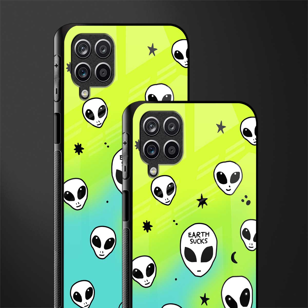 earth sucks neon edition glass case for samsung galaxy m12 image-2