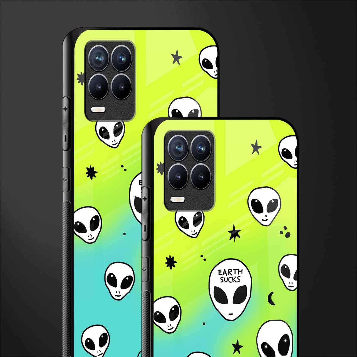 earth sucks neon edition glass case for realme 8 4g image-2