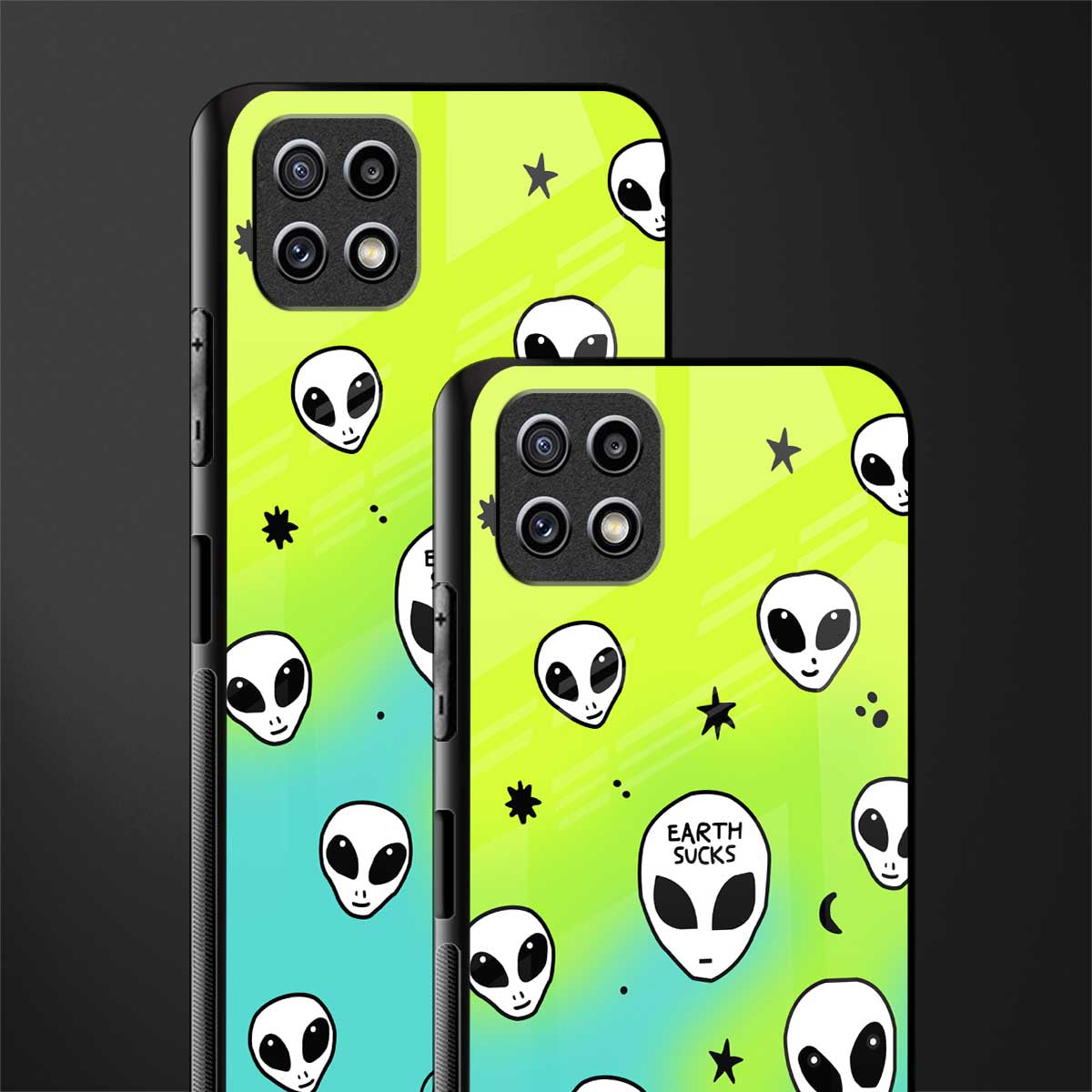 earth sucks neon edition glass case for samsung galaxy a22 5g image-2