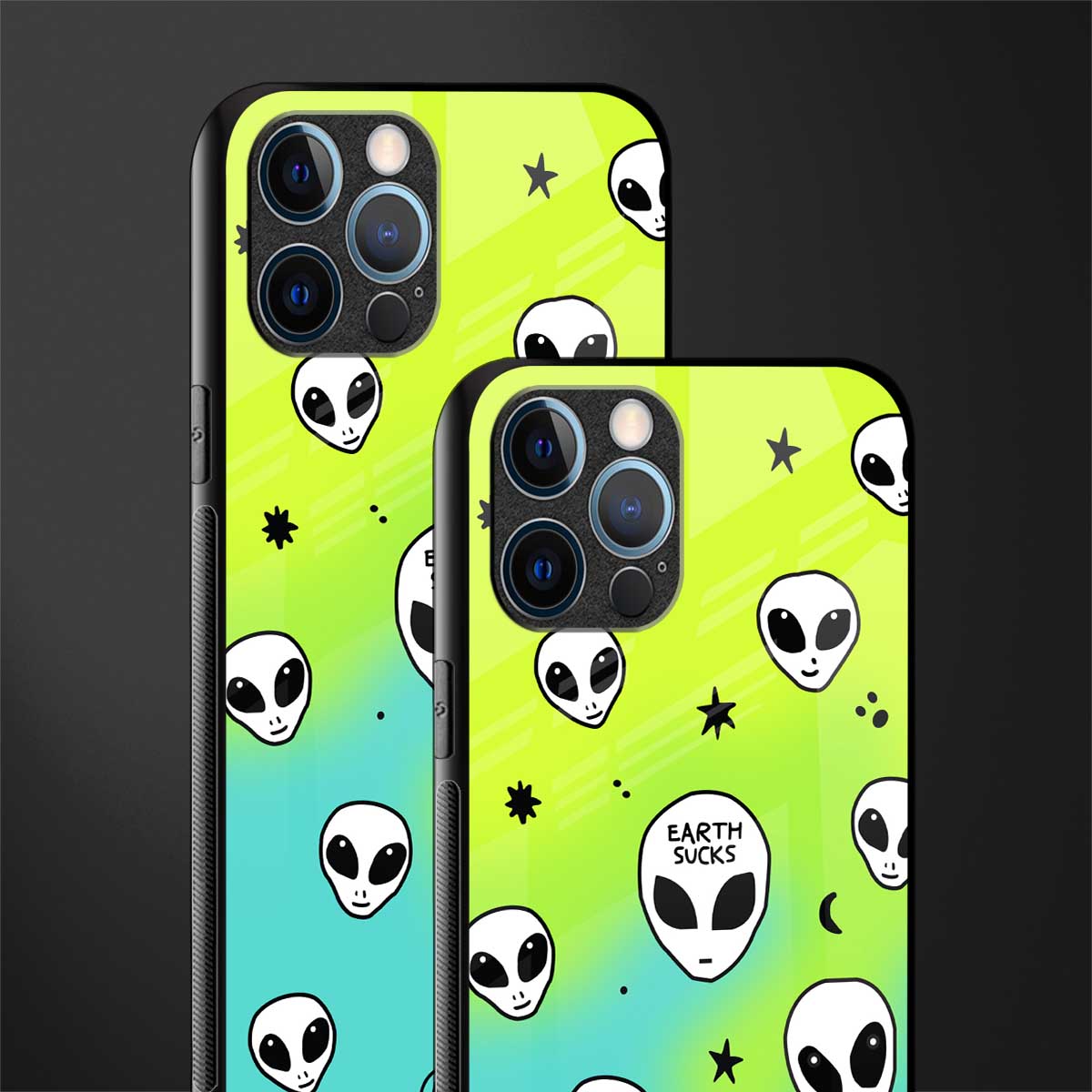 earth sucks neon edition glass case for iphone 12 pro max image-2
