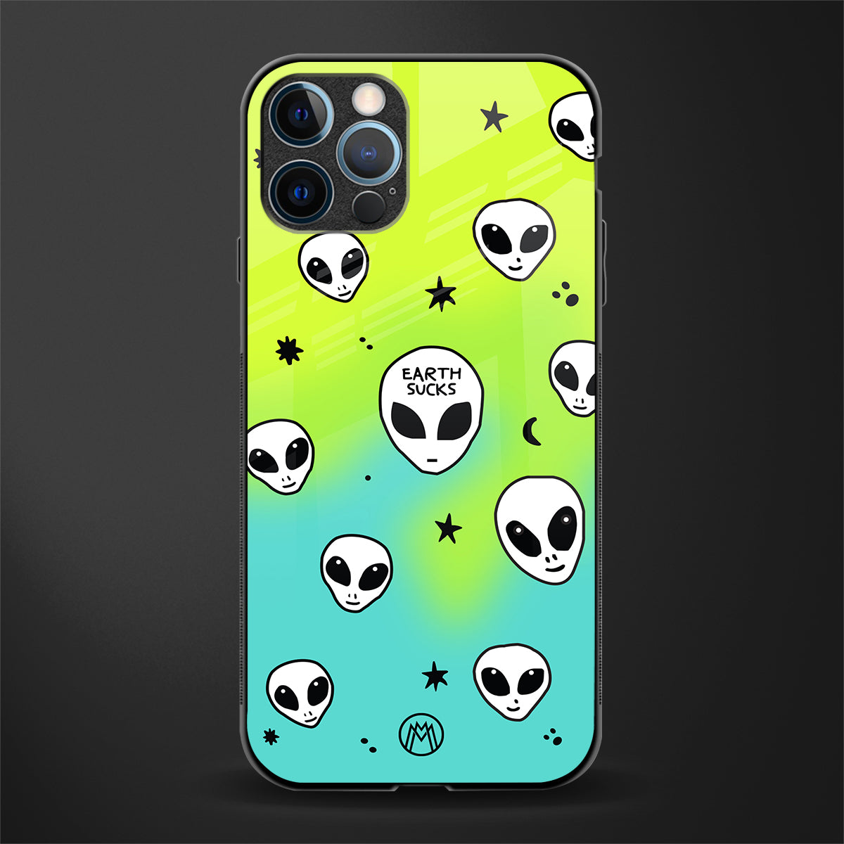 earth sucks neon edition glass case for iphone 12 pro max image