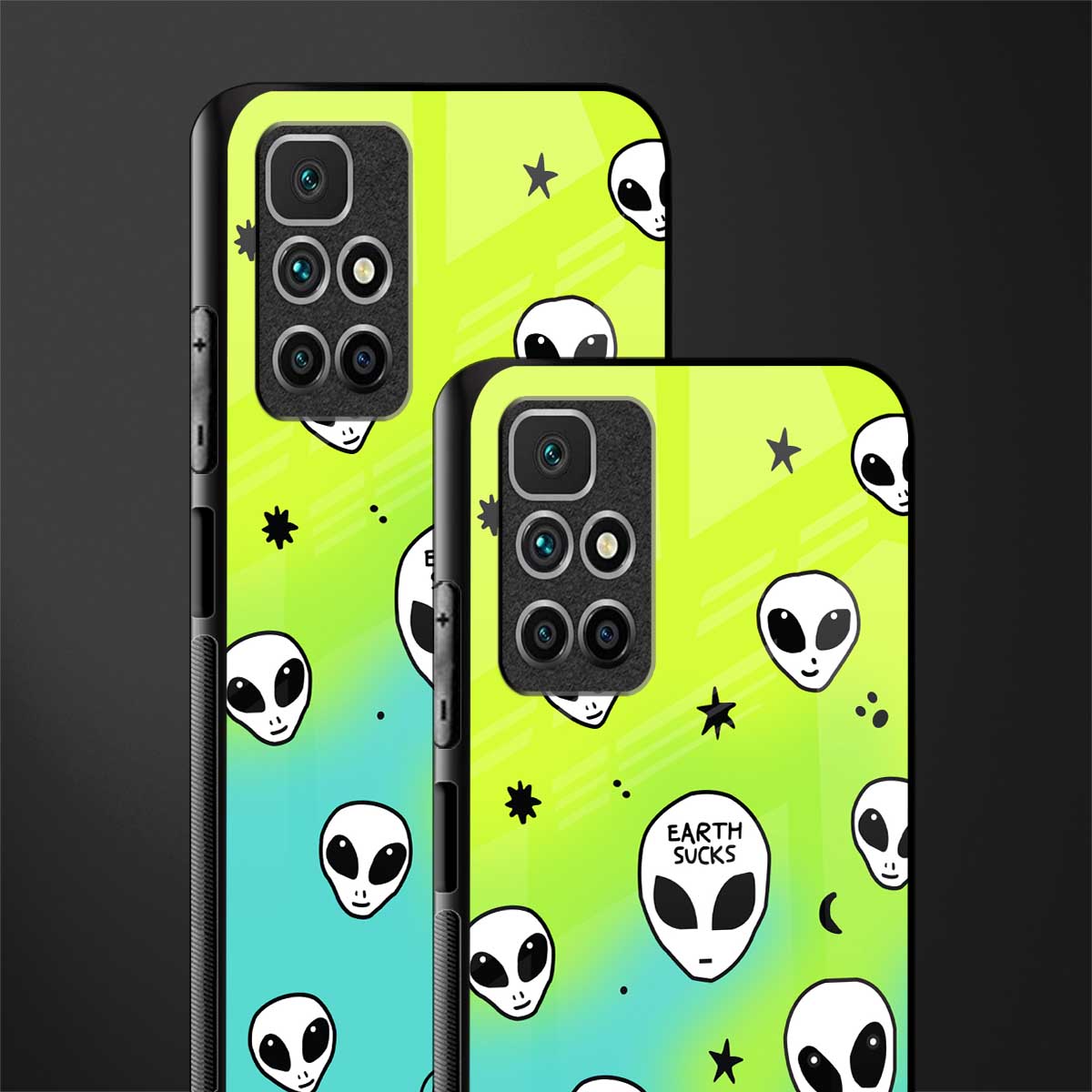earth sucks neon edition glass case for redmi 10 prime image-2