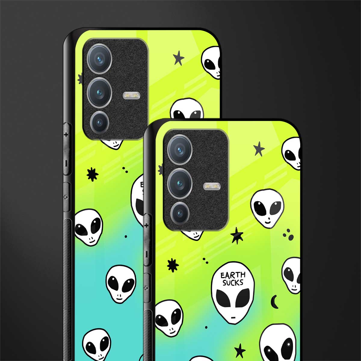 earth sucks neon edition glass case for vivo v23 pro 5g image-2