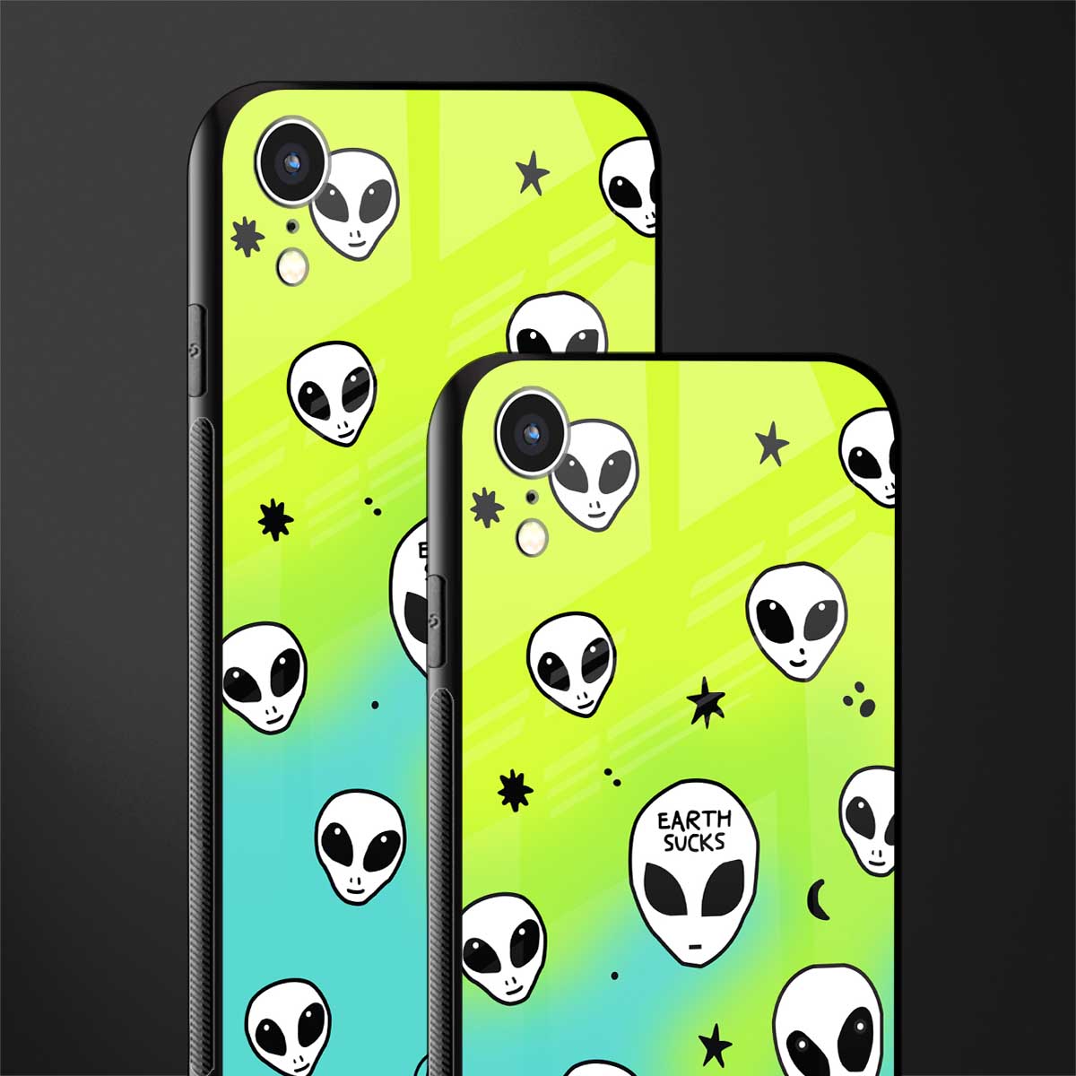 earth sucks neon edition glass case for iphone xr image-2
