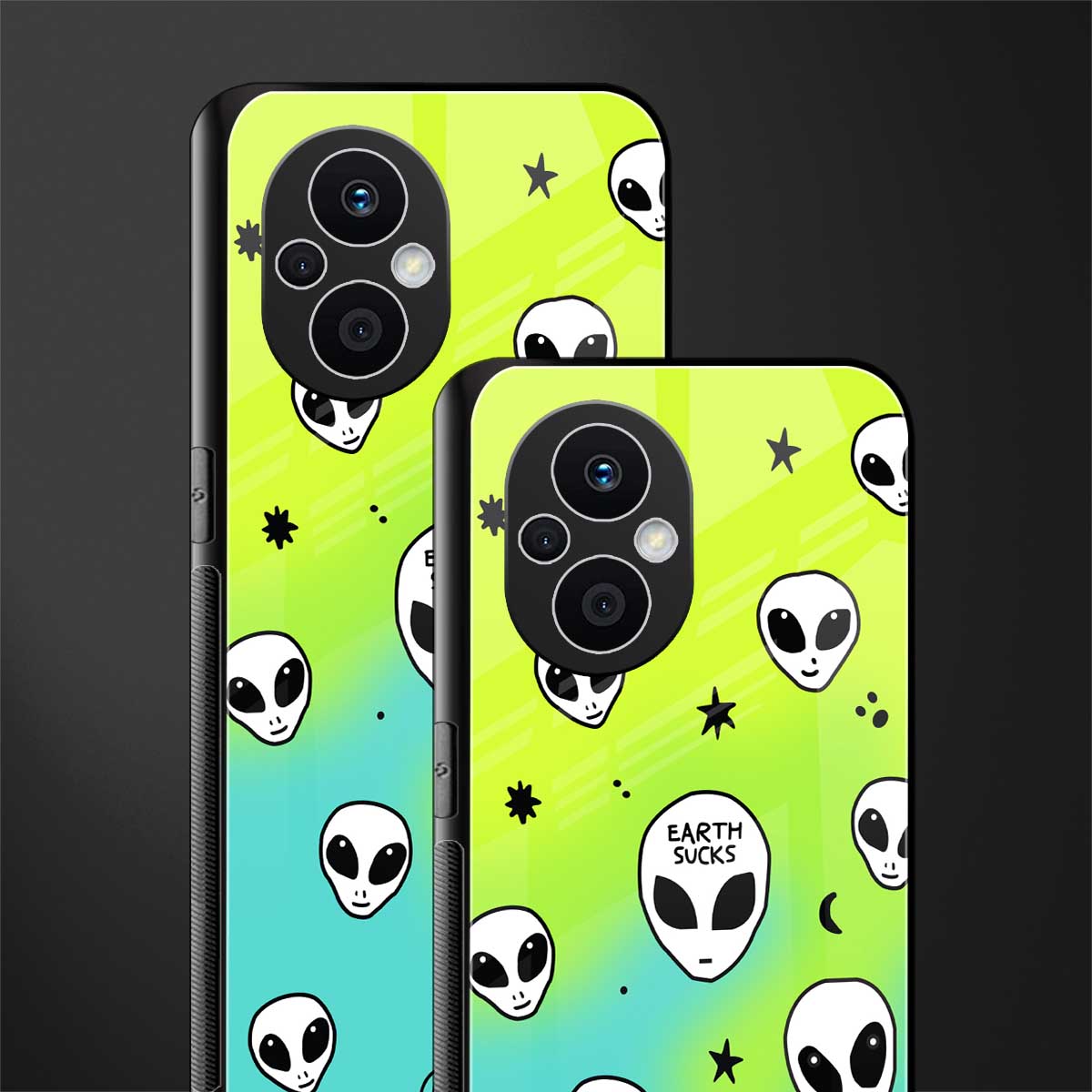 earth sucks neon edition back phone cover | glass case for oppo f21 pro 5g